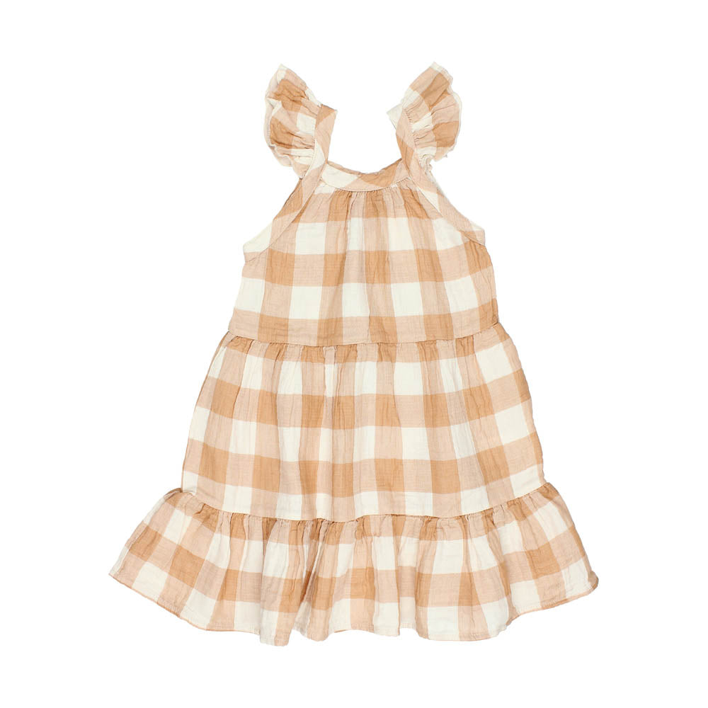 Gingham Dress - Caramel