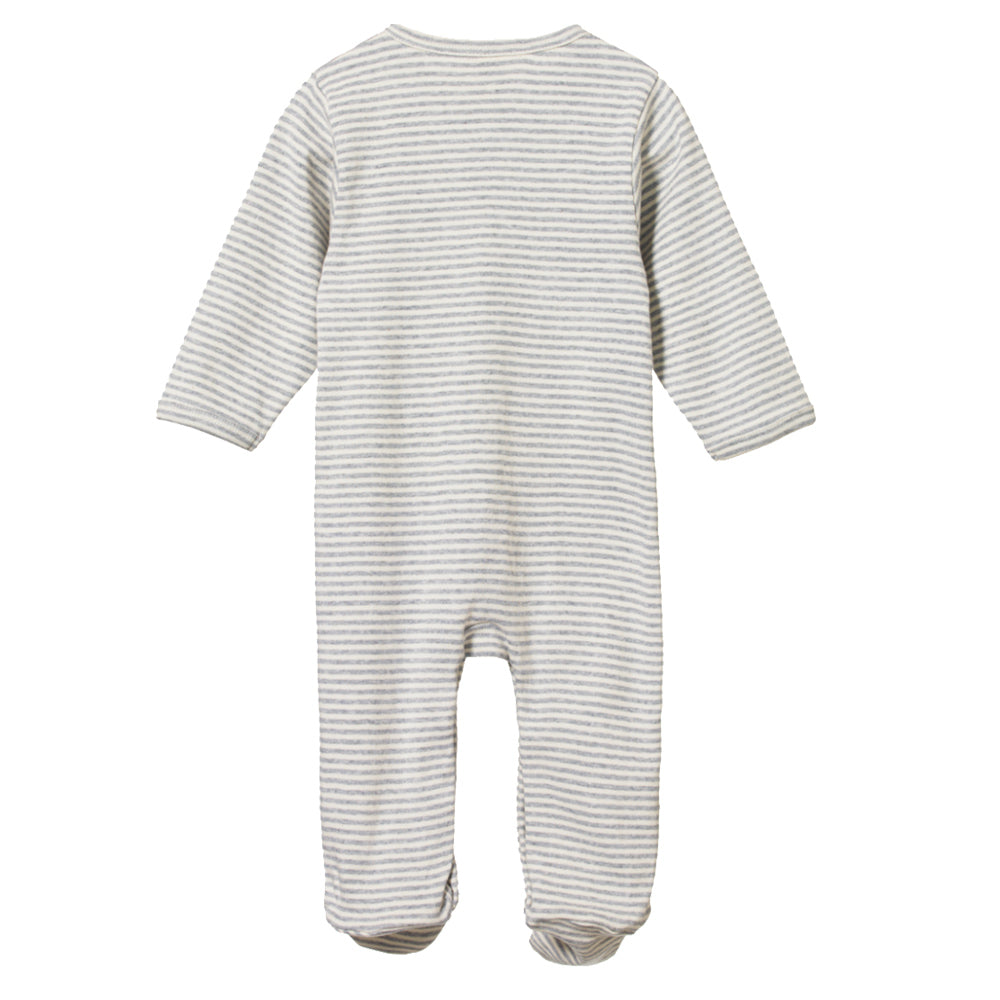 Cotton Stretch & Grow - Grey Marl Stripe