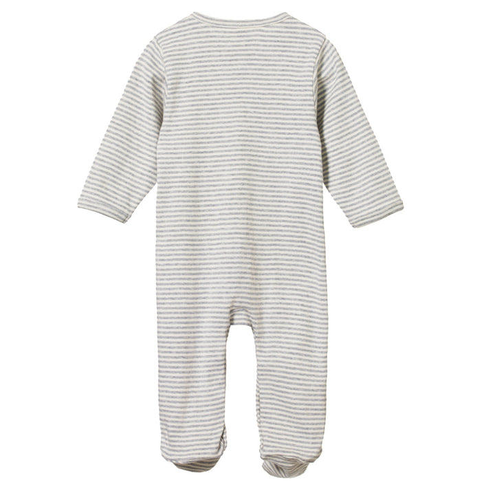 Cotton Stretch & Grow - Grey Marl Stripe