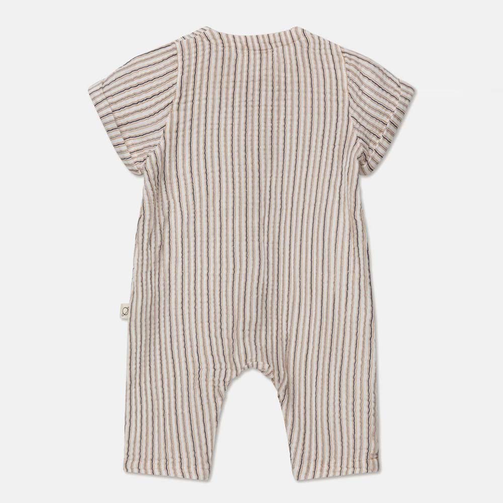 Gauze Stripe Baby Jumpsuit - Ivory