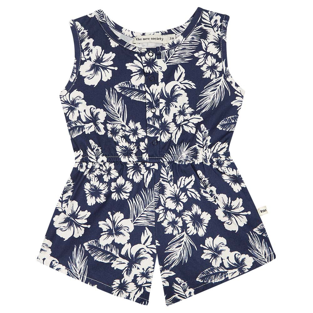 Boy Hibiscus Romper - Hibiscus