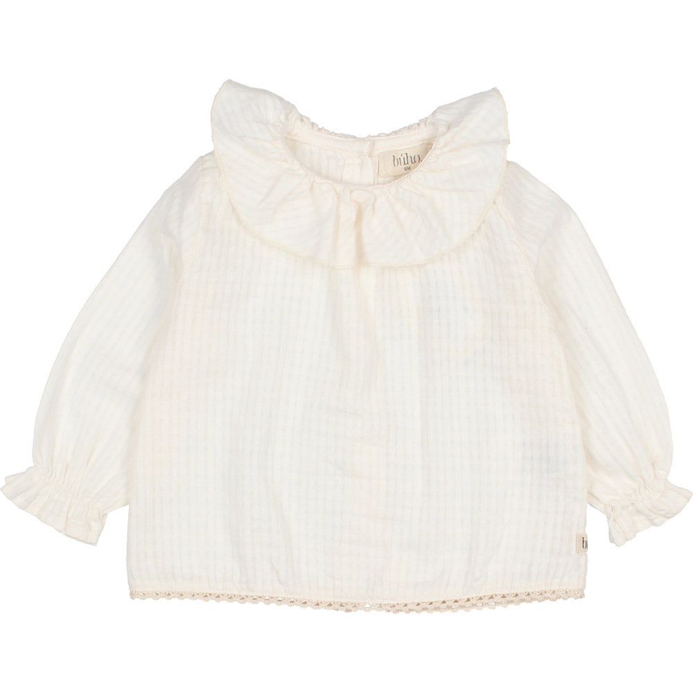 Baby Sheer Check Blouse - Talc