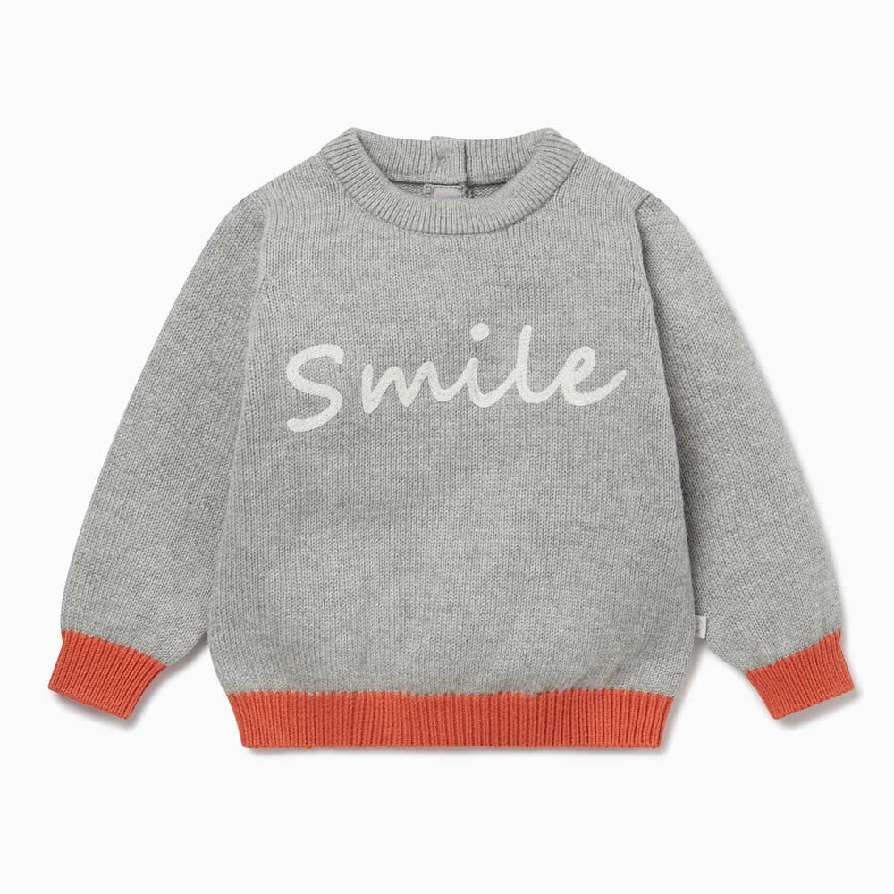 Knitted Smile Slogan Sweater