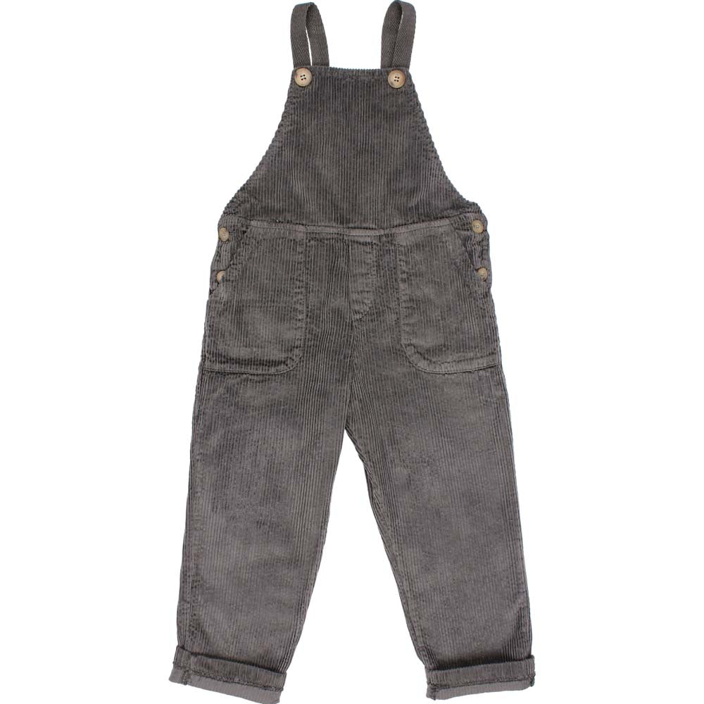 Corduroy Dungaree w/ Button Straps - Antracite