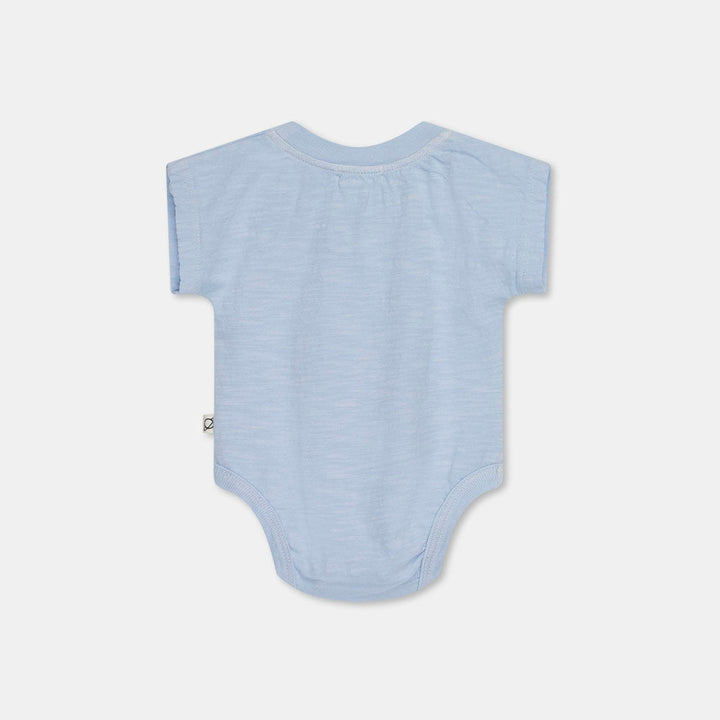 Slub V-Insert Bodysuit - Blue