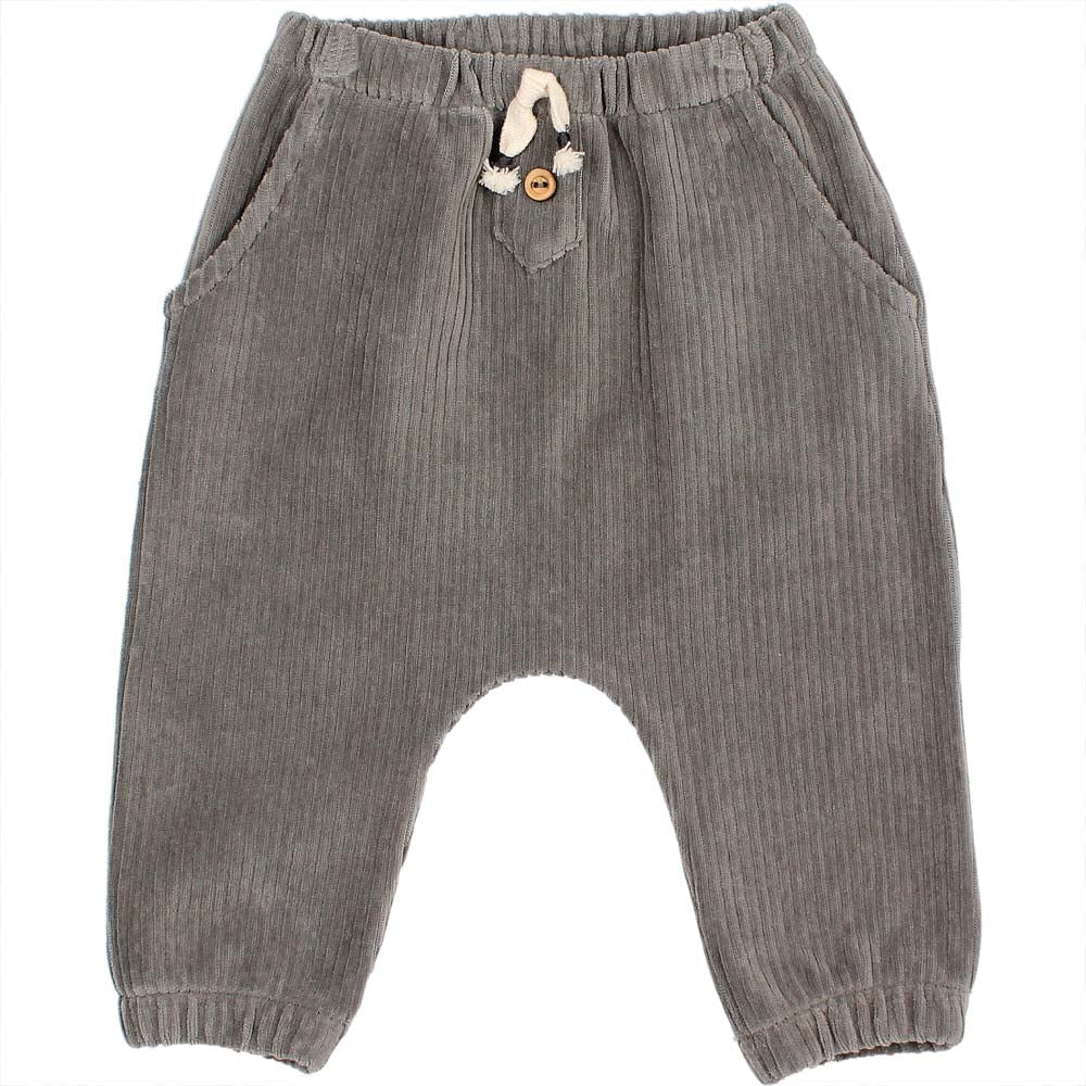 Baby Knit Velour Pants - Elephant