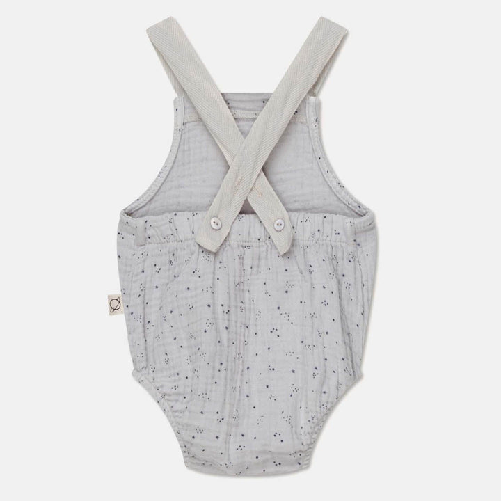 Gauze Star Print Baby Romper - Soft Grey