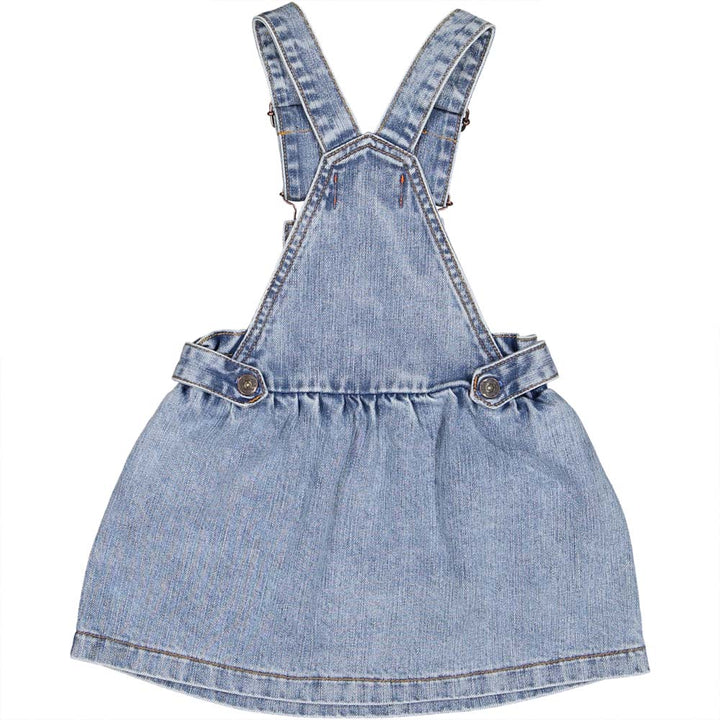 Dungaree Dress - Washed Light Blue Denim