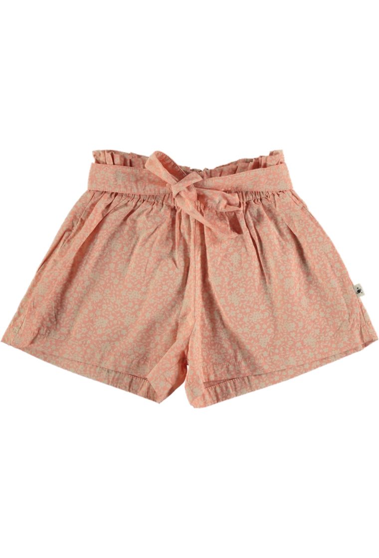 Organic Cotton Floral Shorts - Peach