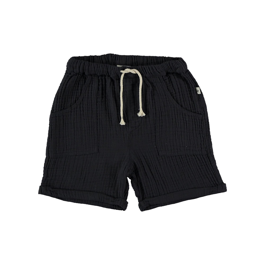 Organic Gauze Bermuda Shorts - Dark Blue