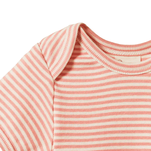 Short Sleeve Bodysuit - Peony Stripe