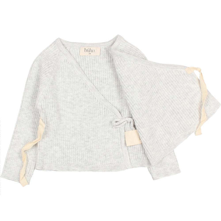 Newborn Kimono Crossed Cardigan with Tie Closure - Ice Blue