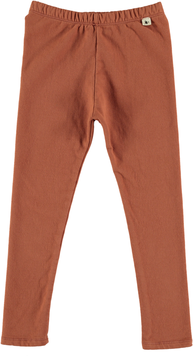 Organic Fleece Leggings - Rust