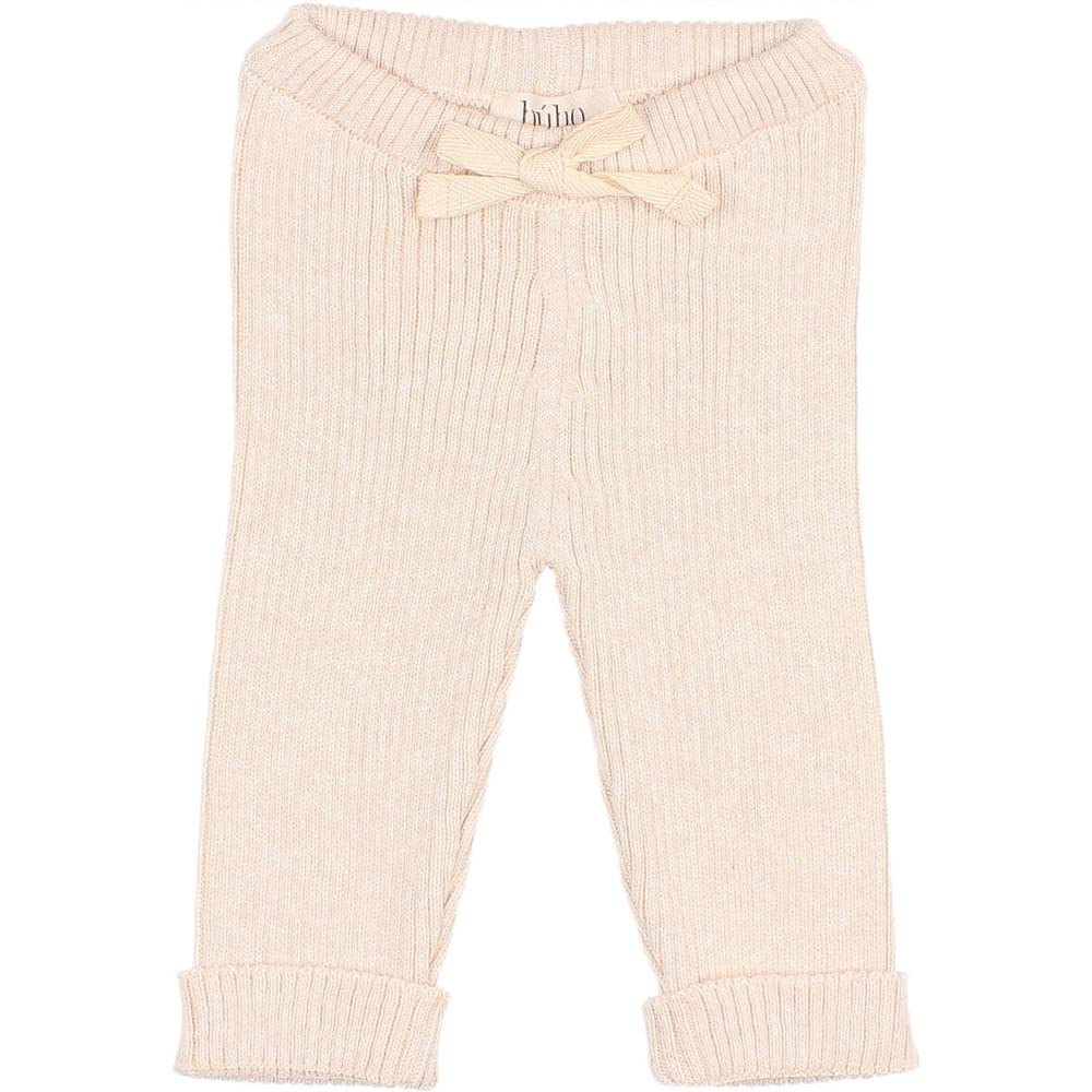 Newborn Sweater Knit Legging with Cuff - Cream Pink