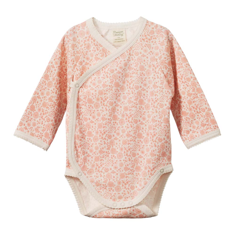 Long Sleeve Kimono Bodysuit - Willow Daphne Print