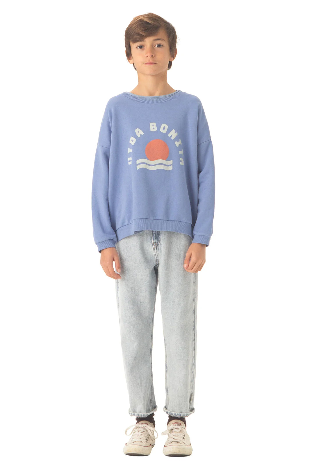 Baby Unisex Sweatshirt - Blue "Vida Bonita" Print