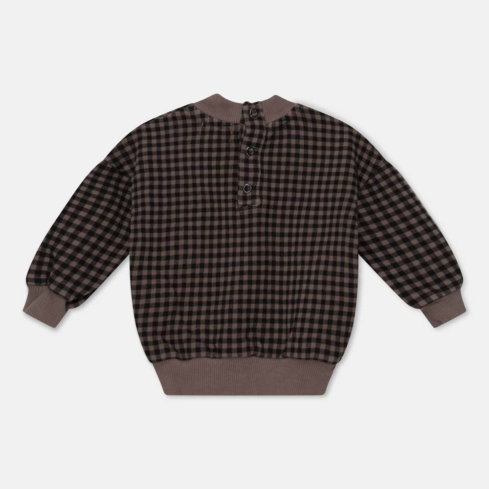 Organic Baby Plaid Sweatshirt - Taupe