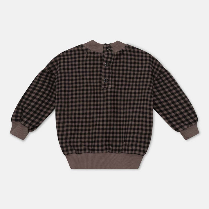 Organic Baby Plaid Sweatshirt - Taupe