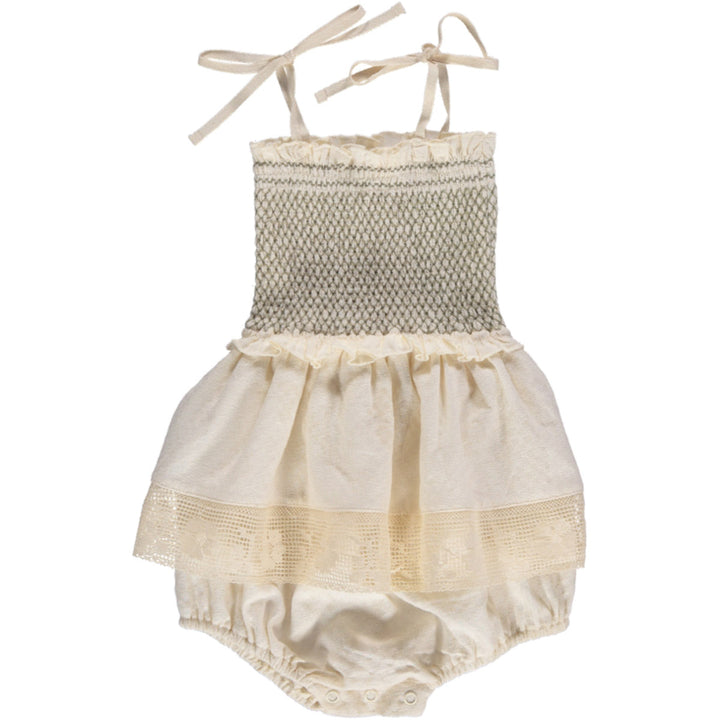 Rustic Dobby Romper - Ecru