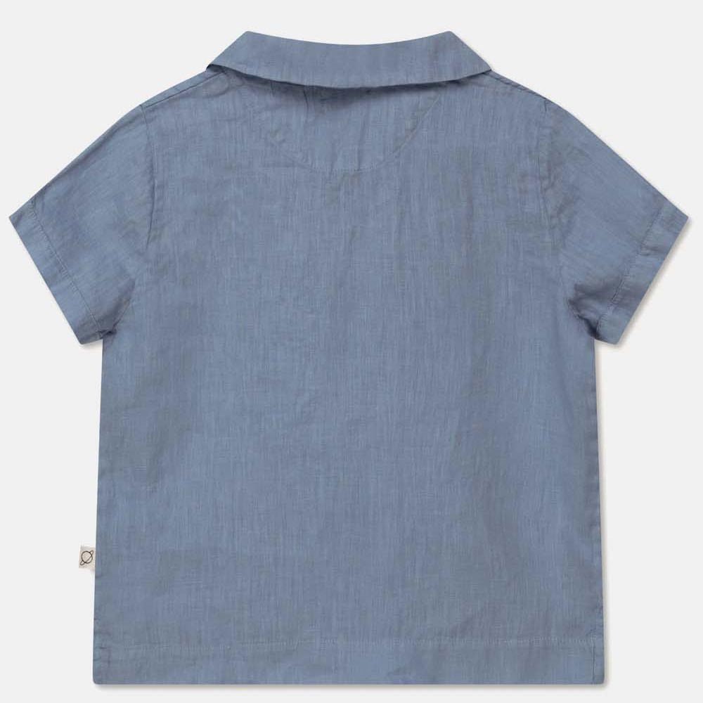 Linen Polo Shirt - Sky Blue