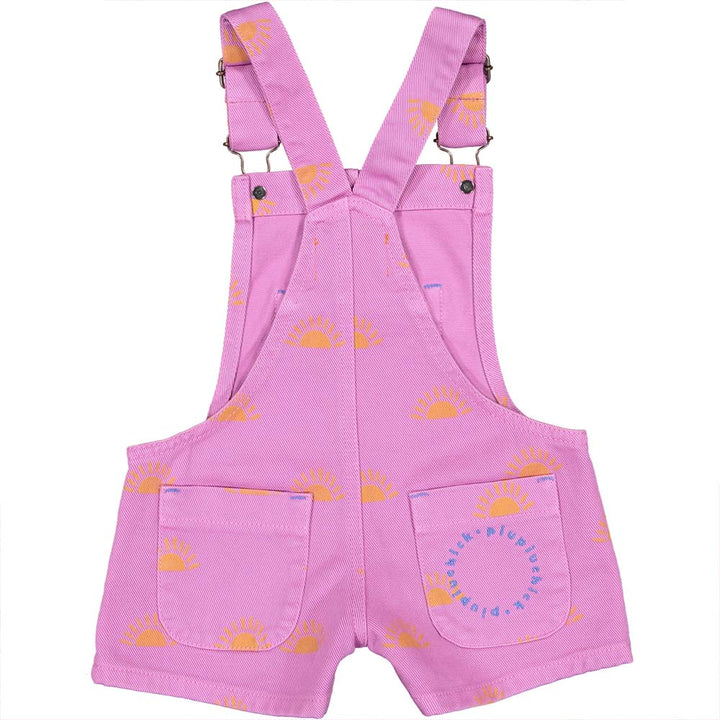 Short Dungarees - Violet w/ Sun Allover