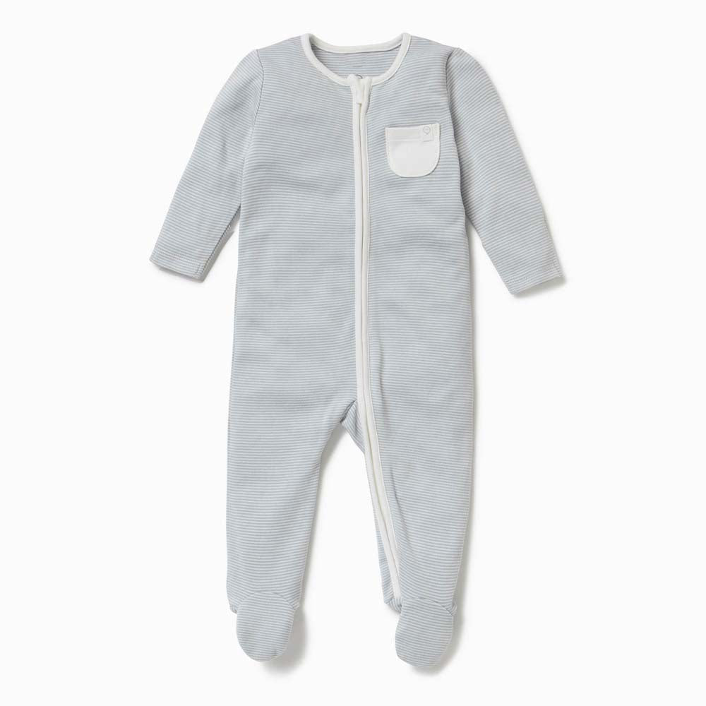 Clever Zip Sleepsuit - Blue Stripe