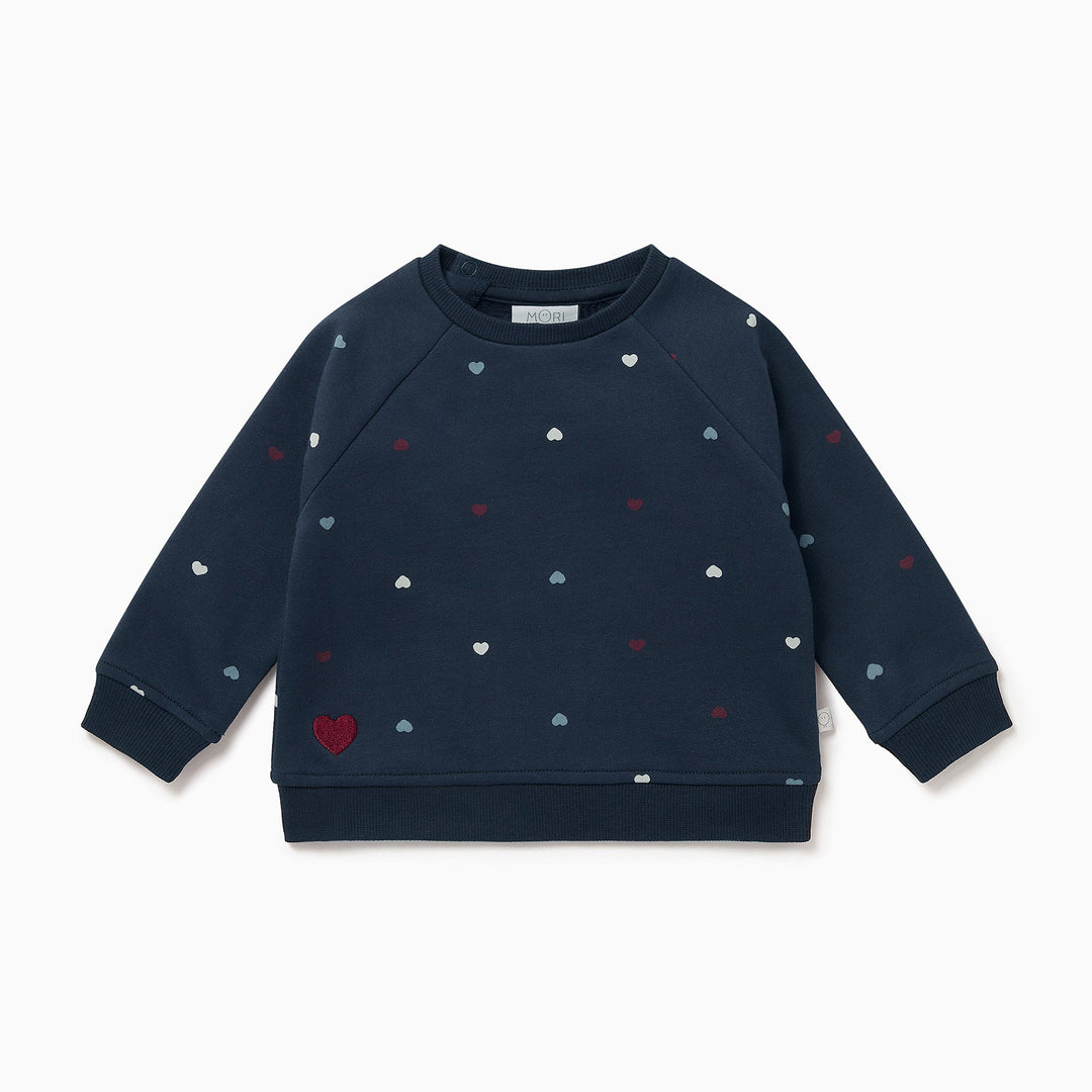 Hearts Sweatshirt - Navy Hearts