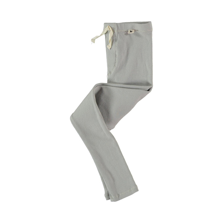 Kids Organic Cotton Ribbed Leggings - Light Grey